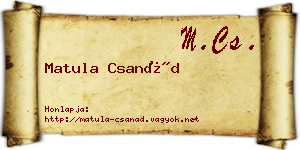 Matula Csanád névjegykártya